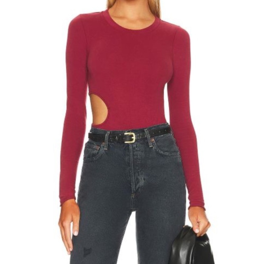 NWT The Range Carved Bodysuit in berry color